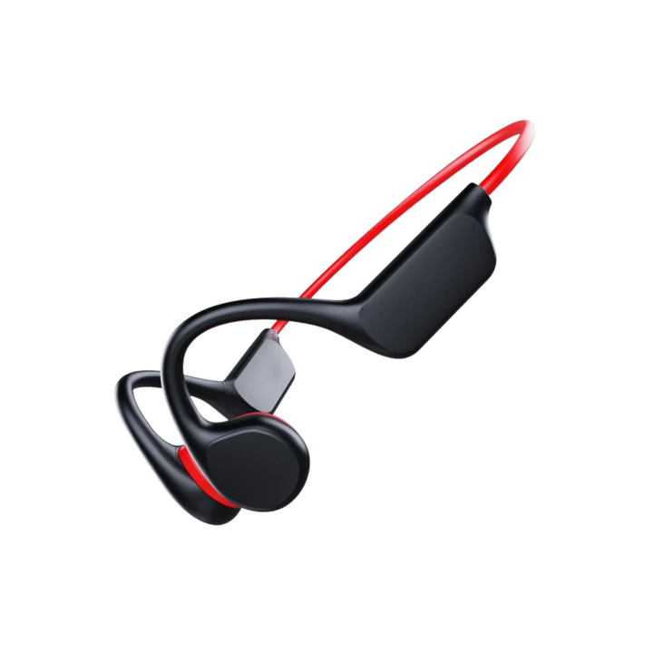 Auriculares Auribox Conducción Ósea Inalámbricos Negro/Rojo para Deporte y Seguridad