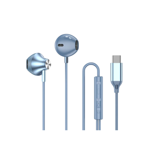 Auriculares In-Ear Auribox Azules con Conector USB-C y Micrófono Integrado
