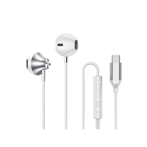 Auriculares In-Ear Auribox Blancos con Conector USB-C y Micrófono Integrado