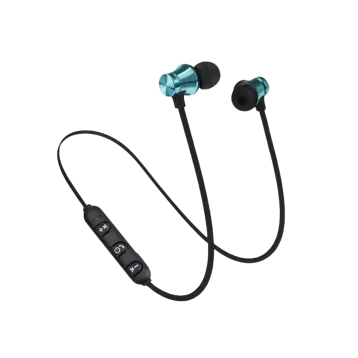 Auriculares In-Ear Auribox Inalámbricos Azules con Cable al Cuello y Control Remoto