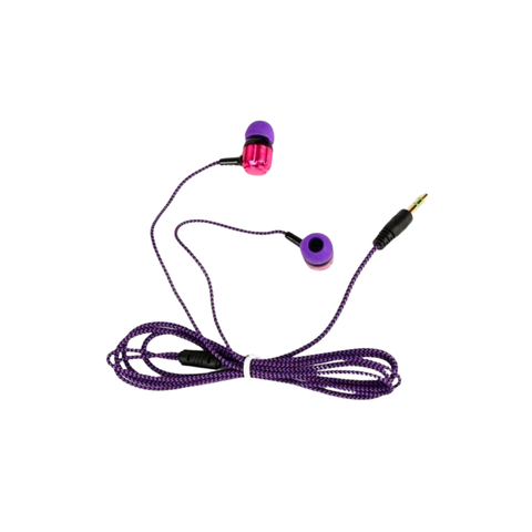 Auriculares In-Ear Auribox Morados con Cable Trenzado y Jack 3.5mm