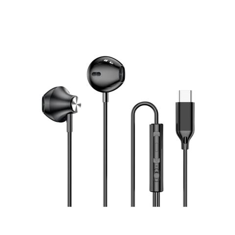 Auriculares In-Ear Auribox Negros con Conector USB-C y Control en Línea