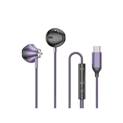 Auriculares In-Ear Auribox Púrpuras con Conexión USB-C y Micrófono