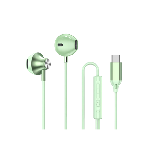 Auriculares In-Ear Auribox Verde Menta con Conexión USB-C y Mando Integrado
