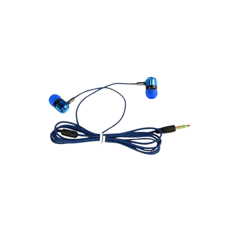 Auriculares In-Ear Auribox con Cable Trenzado Azul y Conector Jack 3.5mm
